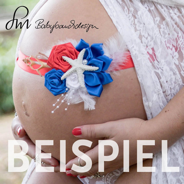 Satinblume “Flower” für Schwangerschaft Shooting, Babybauch Gipsabdruck, Braut Schmuck Hochzeit