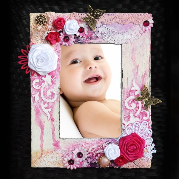 Mixed Media Bilderrahmen “Schmetterlinge” für Babyfotos oder Familienbilder